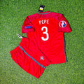 Portugal EURO 2016 Final Kids Retro Football Jersey – Pepe – Back View