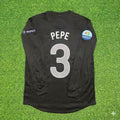 2012 Portugal EURO Pepe #3 Away Black Long Sleeve Retro Football Jersey – Back View