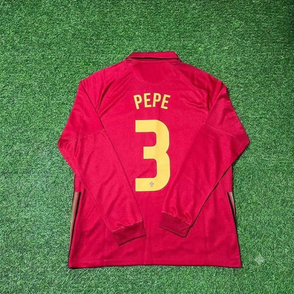 2020 Portugal EURO Pepe Long Sleeve Football Jersey – Back View