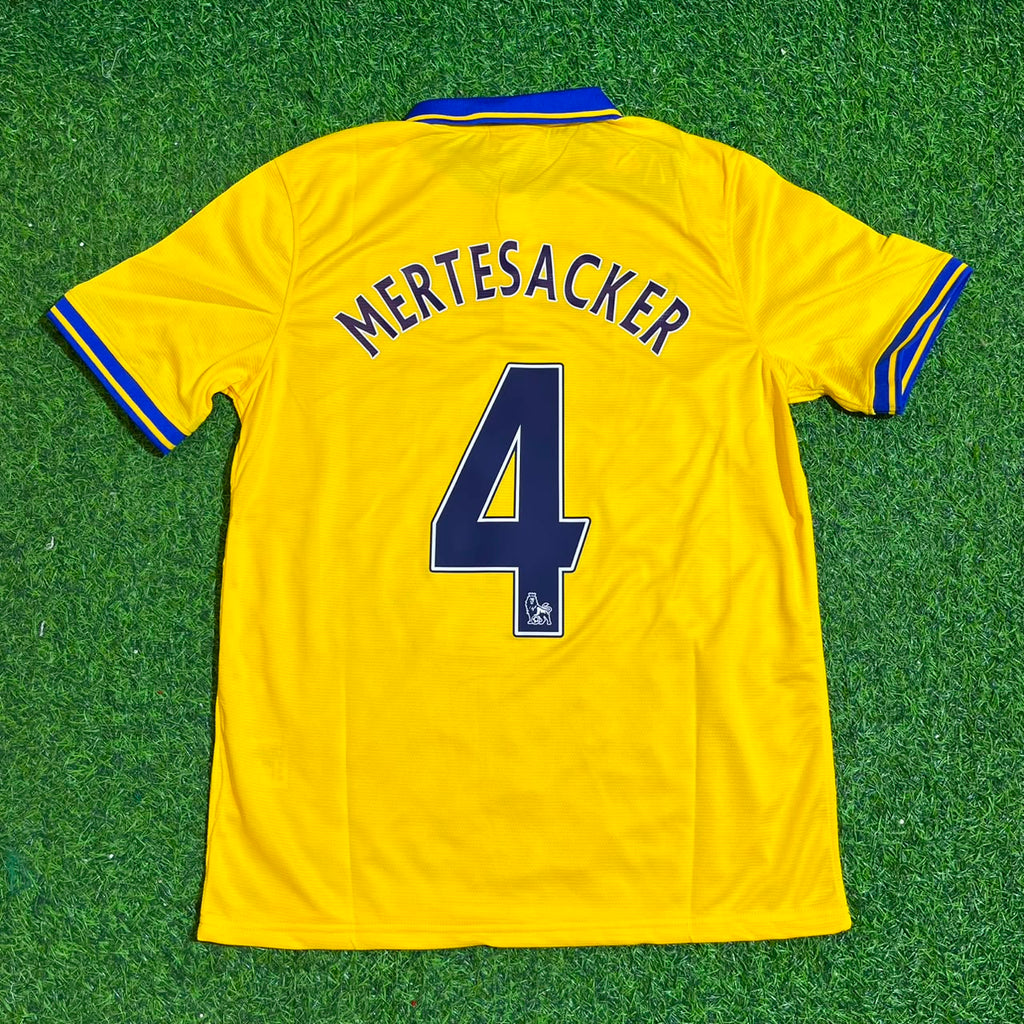 Per Mertesacker – Arsenal 2013/2014 Yellow Retro Kit Jersey – Back View
