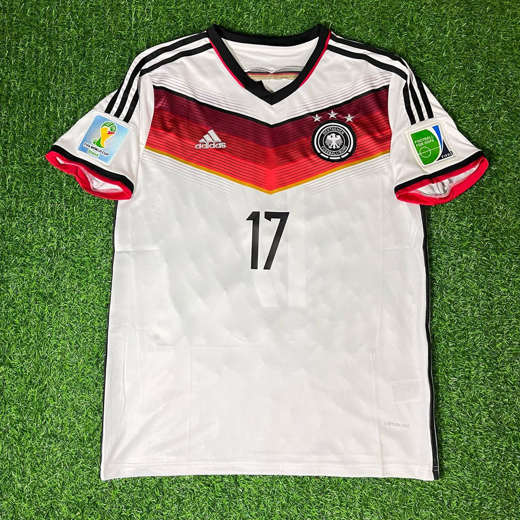 Per Mertesacker 17 - Germany Deutschland 2014 World Cup White Retro Kit Jersey – Front View
