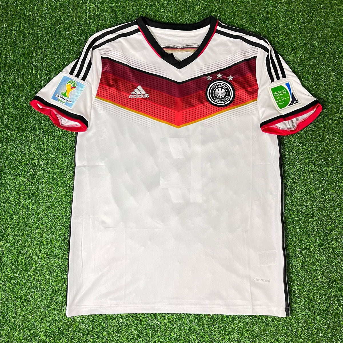 2014 Germany World Cup Mario Gómez - Deutschland White Retro Football Jersey – Front View