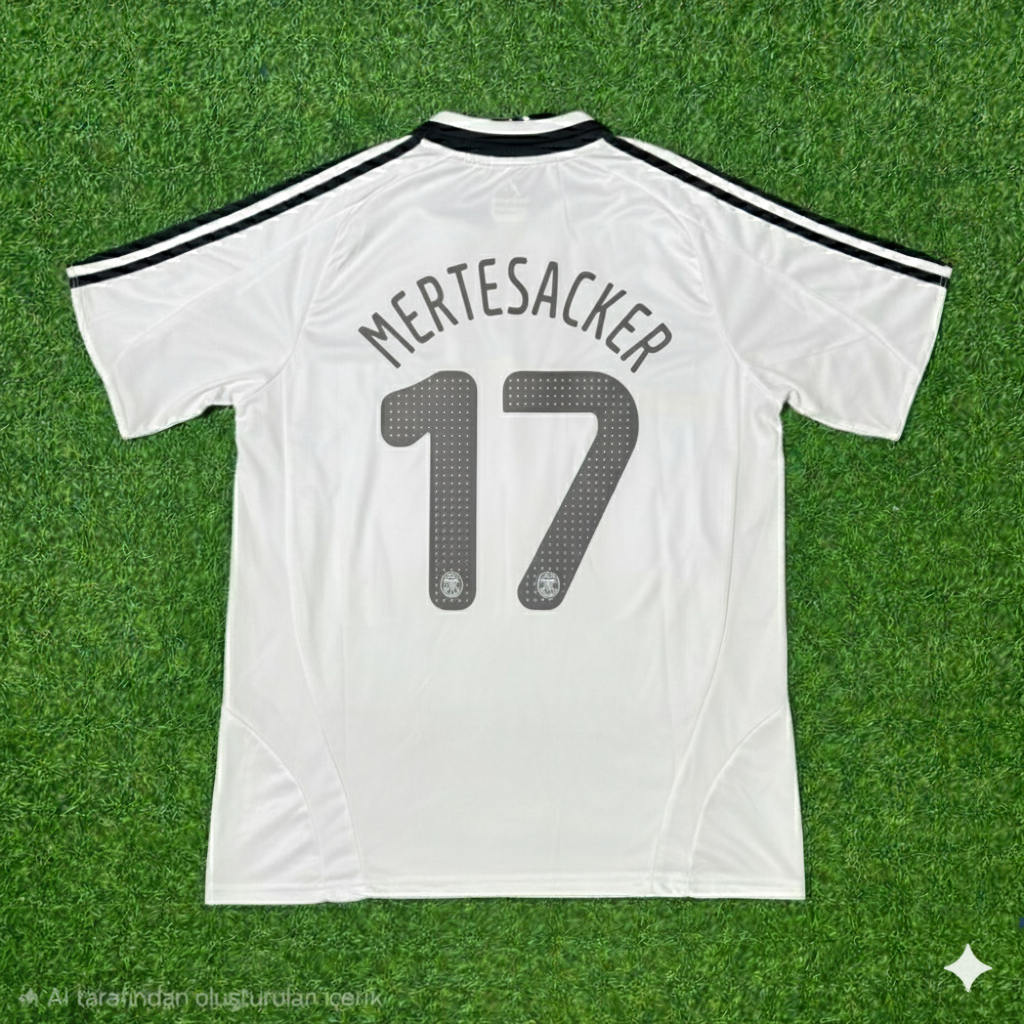 Per Mertesacker Germany EURO 2008 Retro Football Jersey – Back View