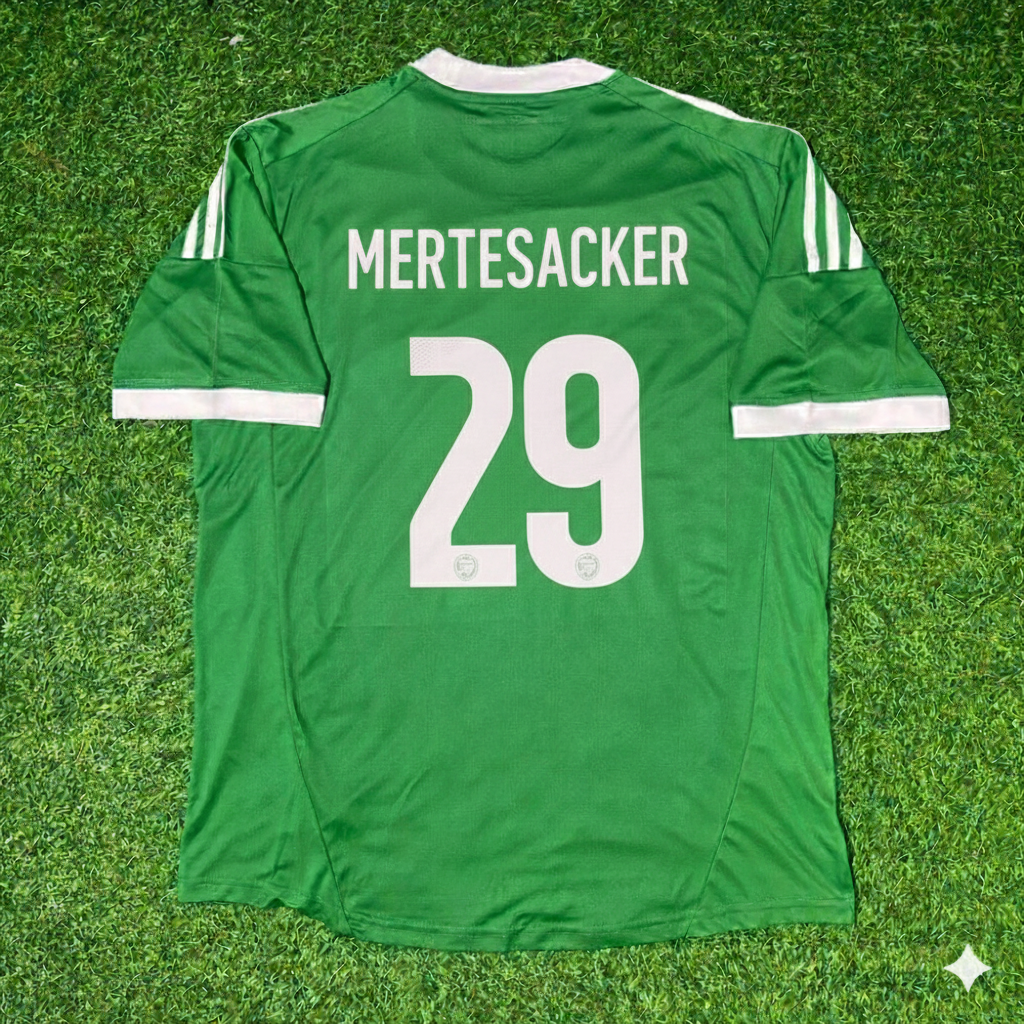 Germany EURO 2012 Green Retro Football Jersey – Per Mertesacker – Back View