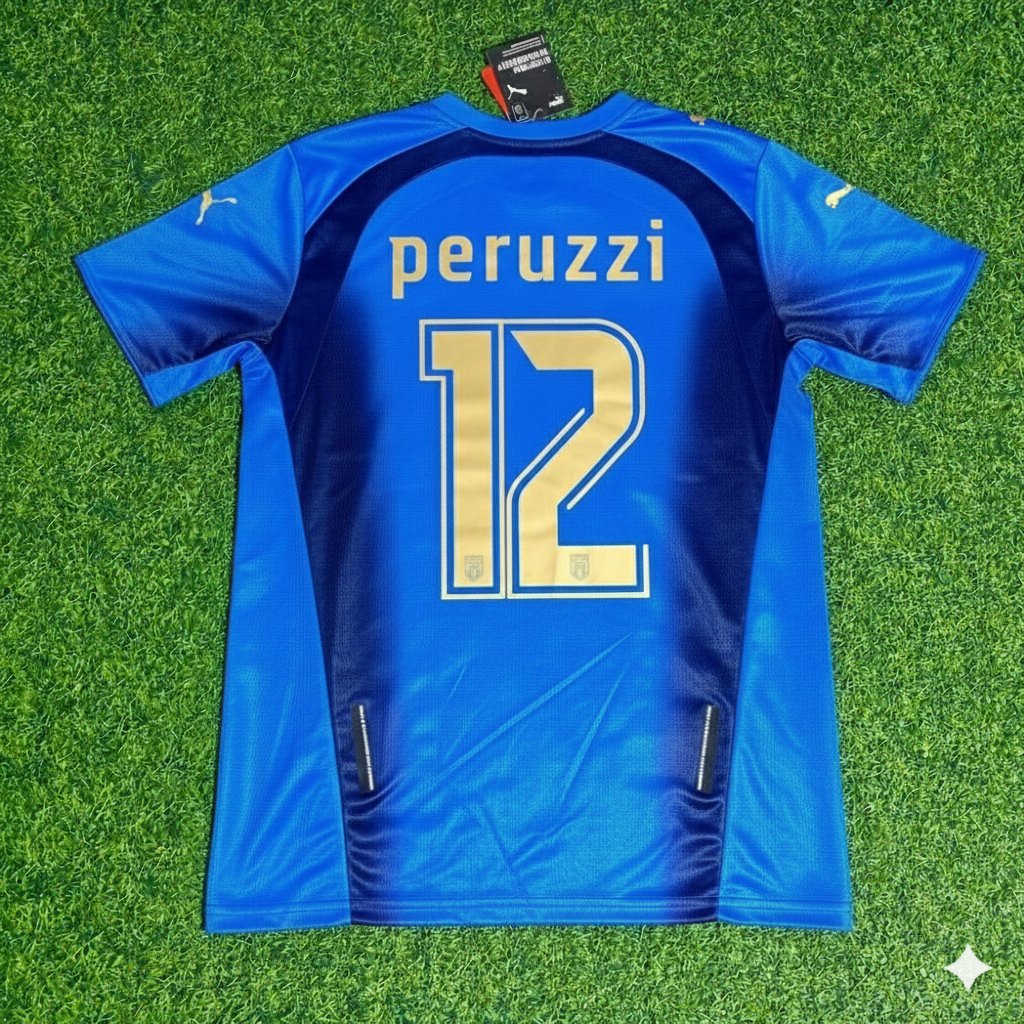 Italy 2006 World Cup Final Retro Jersey – Angelo Peruzzi 12 - – Back View