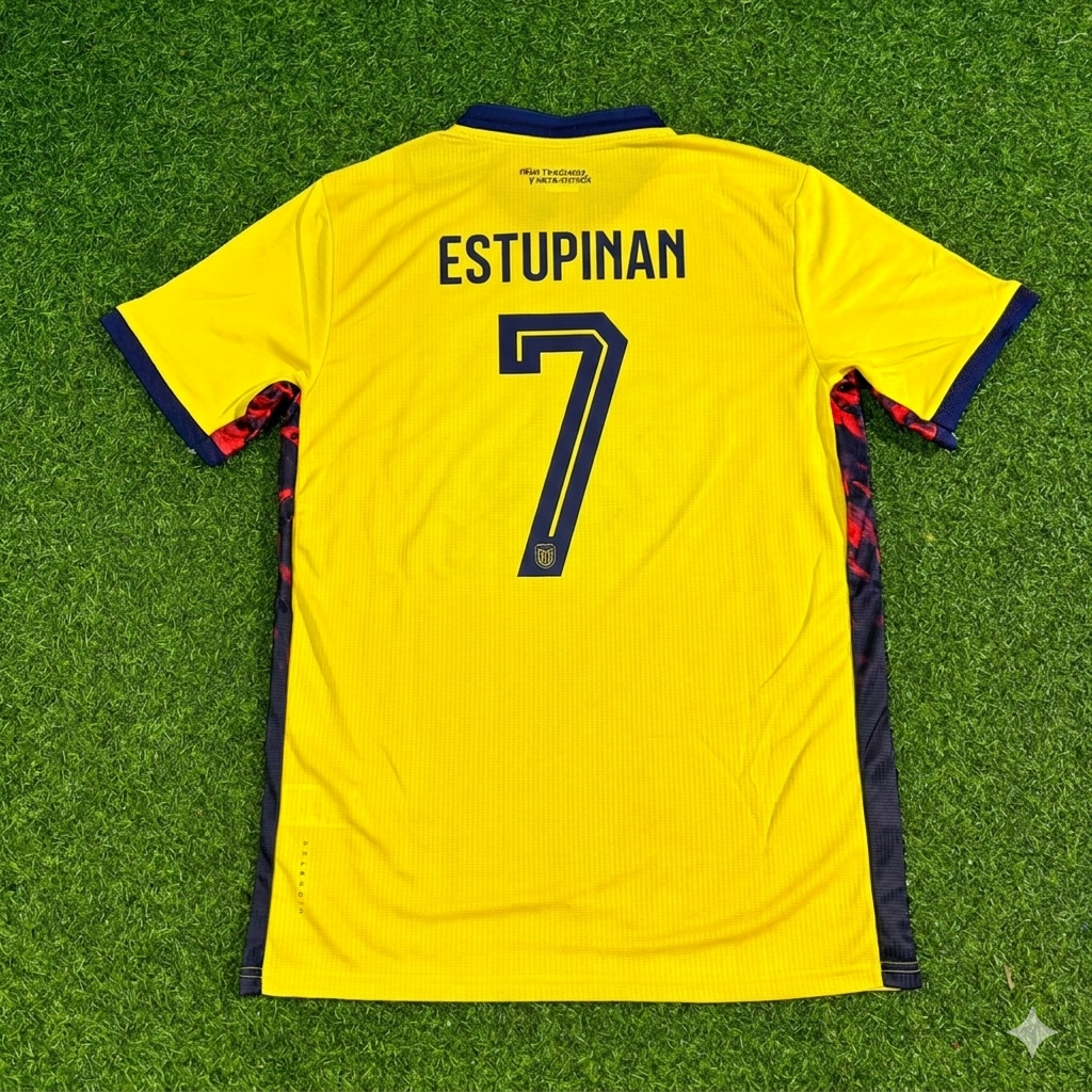 Pervis Estupiñán #7 Ecuador 2026 World Cup Football Jersey – Back View