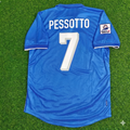 Gianluca Pessotto Italy 1998 World Cup Home Blue Retro Football Jersey – Back View
