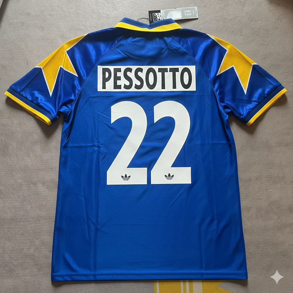 1995 Gianluca Pessotto 22 Juventus 1997 Retro Football Jersey – Back View