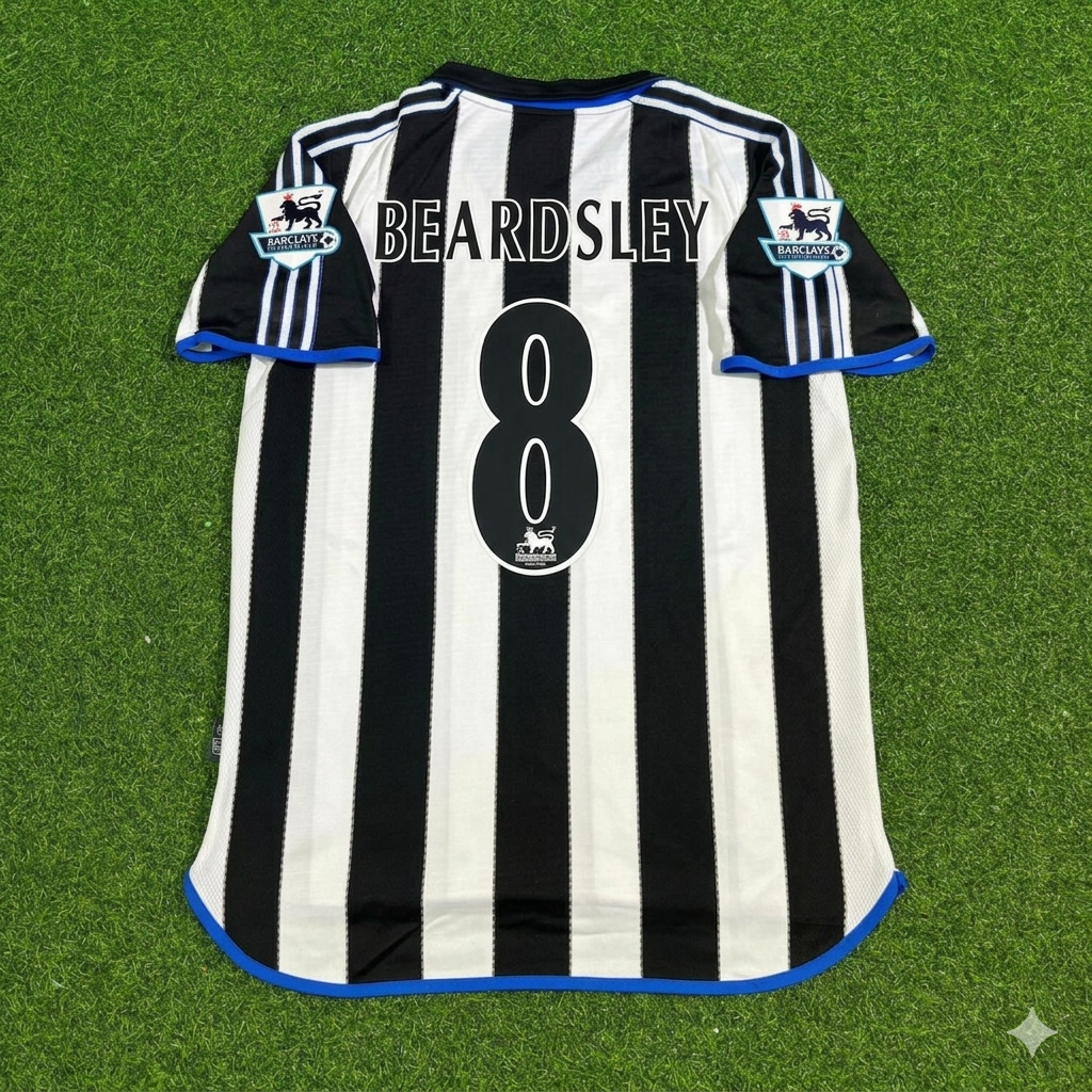 Peter Beardsley #8 Newcastle United Retro Football Jersey – Back View
