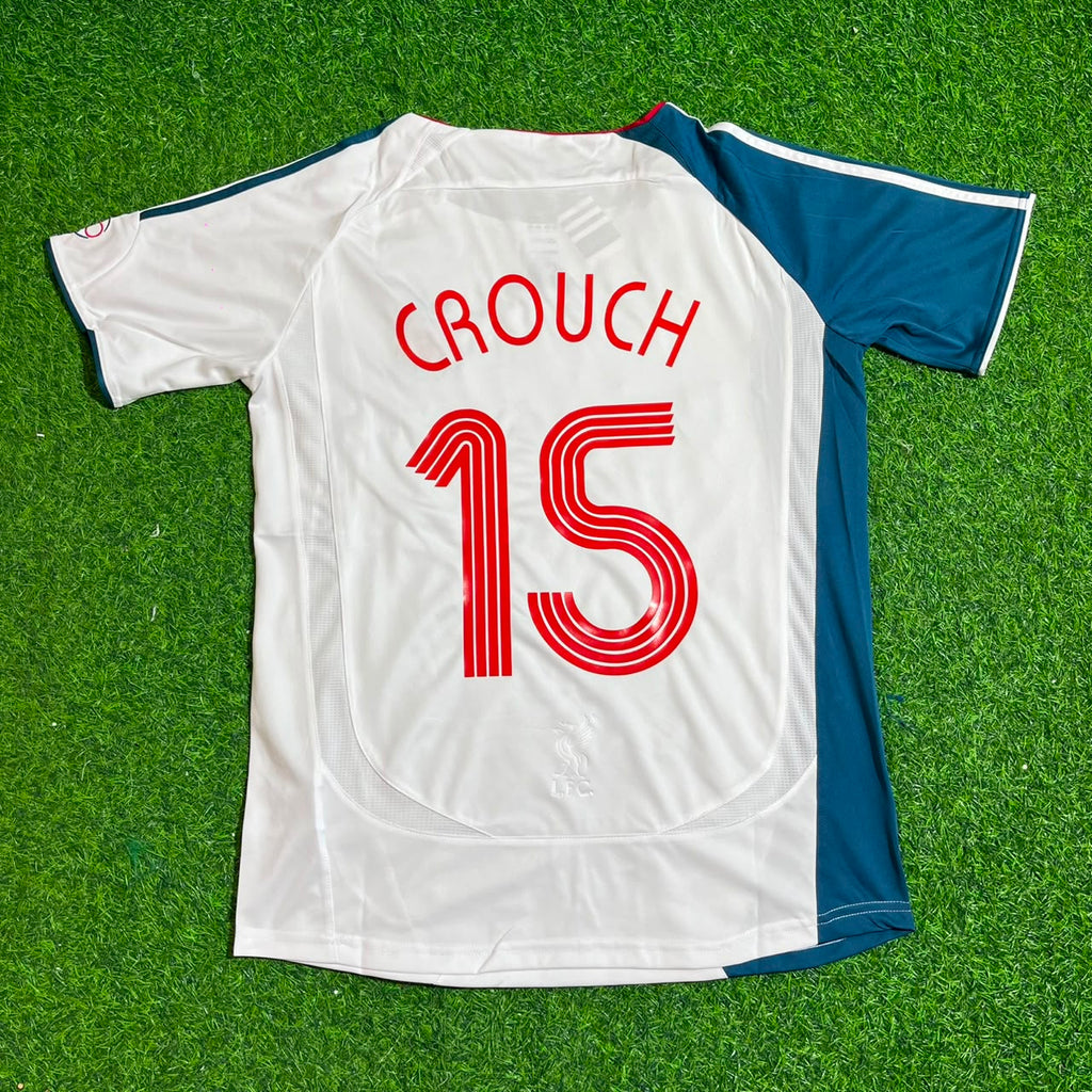 Peter Crouch Liverpool 2006 2007 White Retro Jersey – Back View