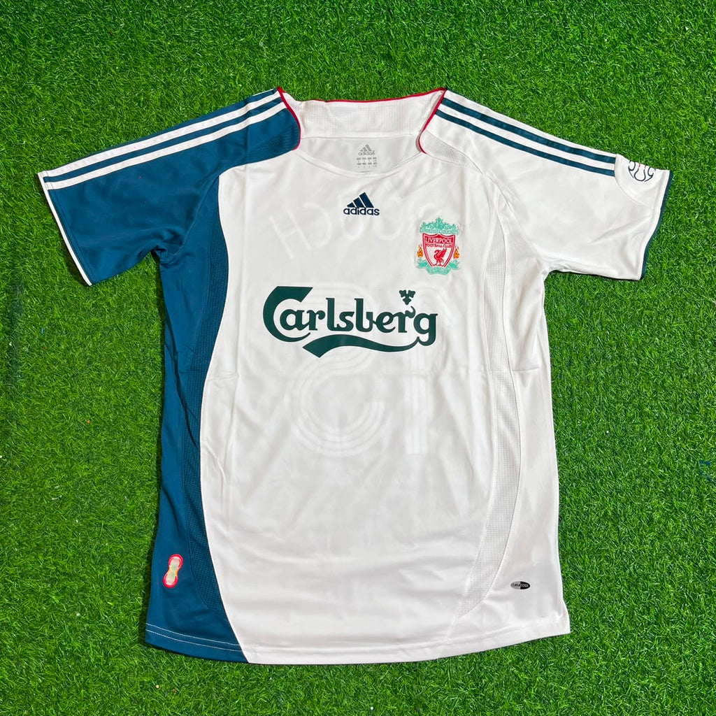 Peter Crouch Liverpool 2006 2007 White Retro Jersey – Front View