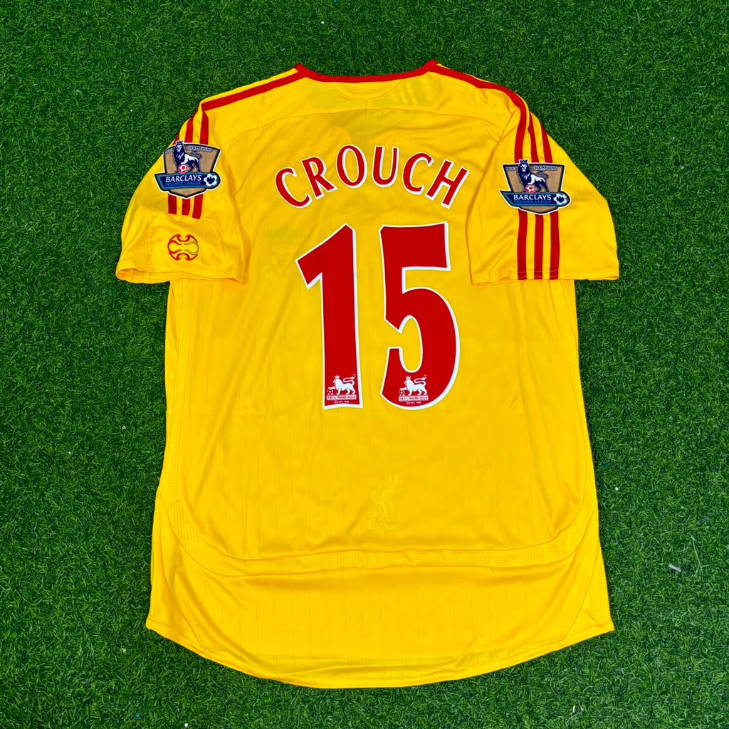 2006/07 Peter Crouch Liverpool Yellow Retro Football Jersey Collection – Back View