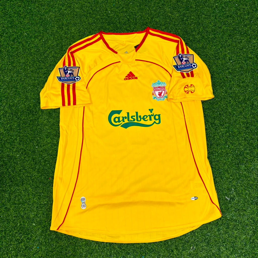 2006/07 Peter Crouch Liverpool Yellow Retro Football Jersey Collection – Front View