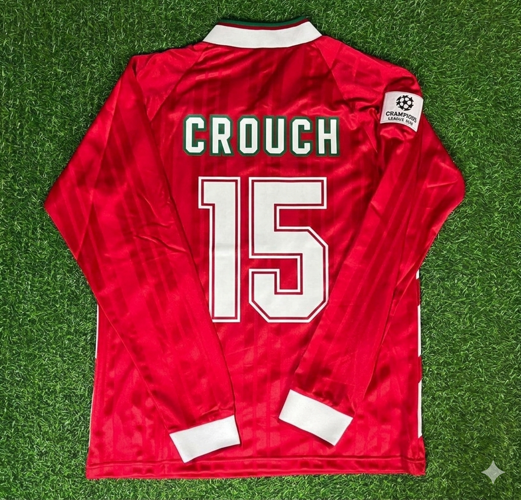 Peter Crouch Liverpool Long Sleeve Retro Football Jersey – Back View