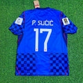 Petar Sučić Croatia 2026 World Cup Away Blue Football Jersey – Back View