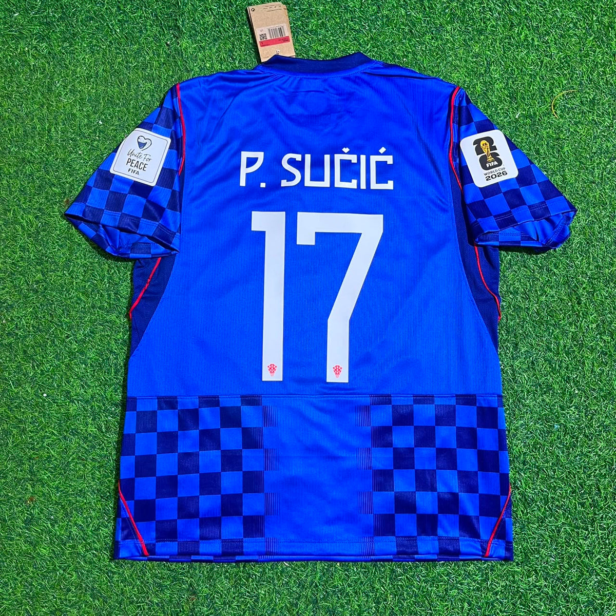 Petar Sučić Croatia 2026 World Cup Away Blue Football Jersey – Back View