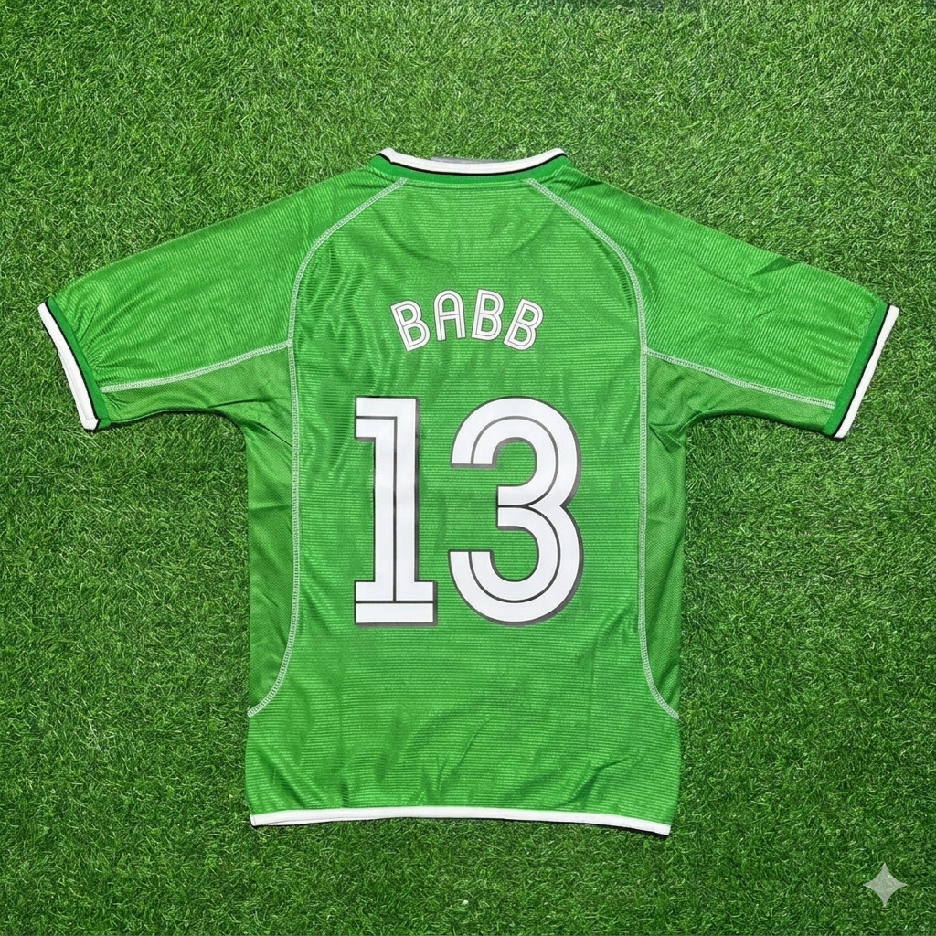 Ireland 2000/2002 Retro Green Football Jersey – Phil Babb – Back View