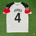 2011 Phil Jones #4 Manchester United Champions League Final White Football Jersey – Back View