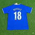 Gary Neville #18 Everton Fc Blue Retro Football Jersey – Back View