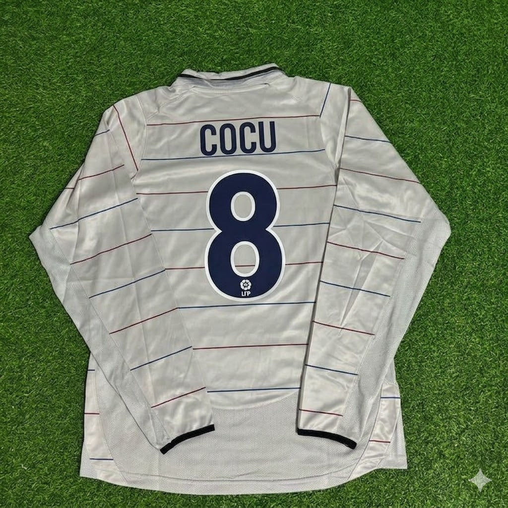 Phillip Cocu #8 Barcelona 2003 2004 Away Long Sleeve Retro Football Jersey – Back View