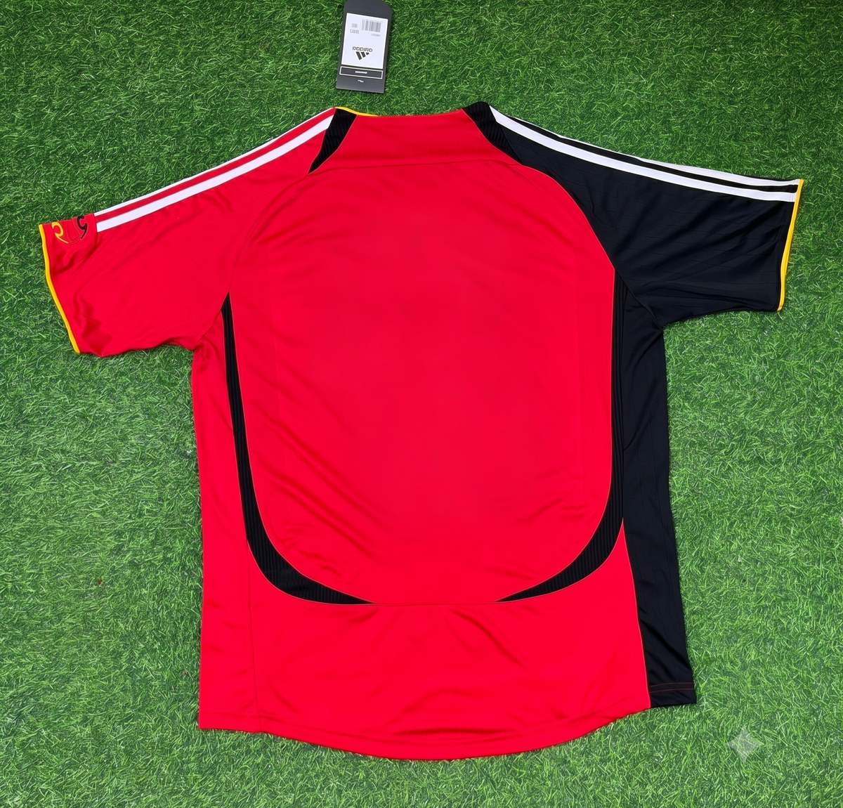 2006 Germany World Cup Away Red Black Retro Football Jersey – Front View