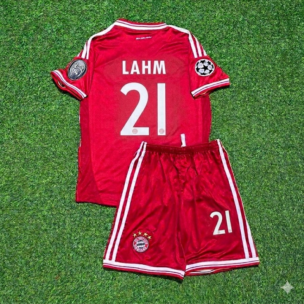 Bayern Munich 2013 Champions League Final Kids Retro Kit – Philipp Lahm #21 – Back View