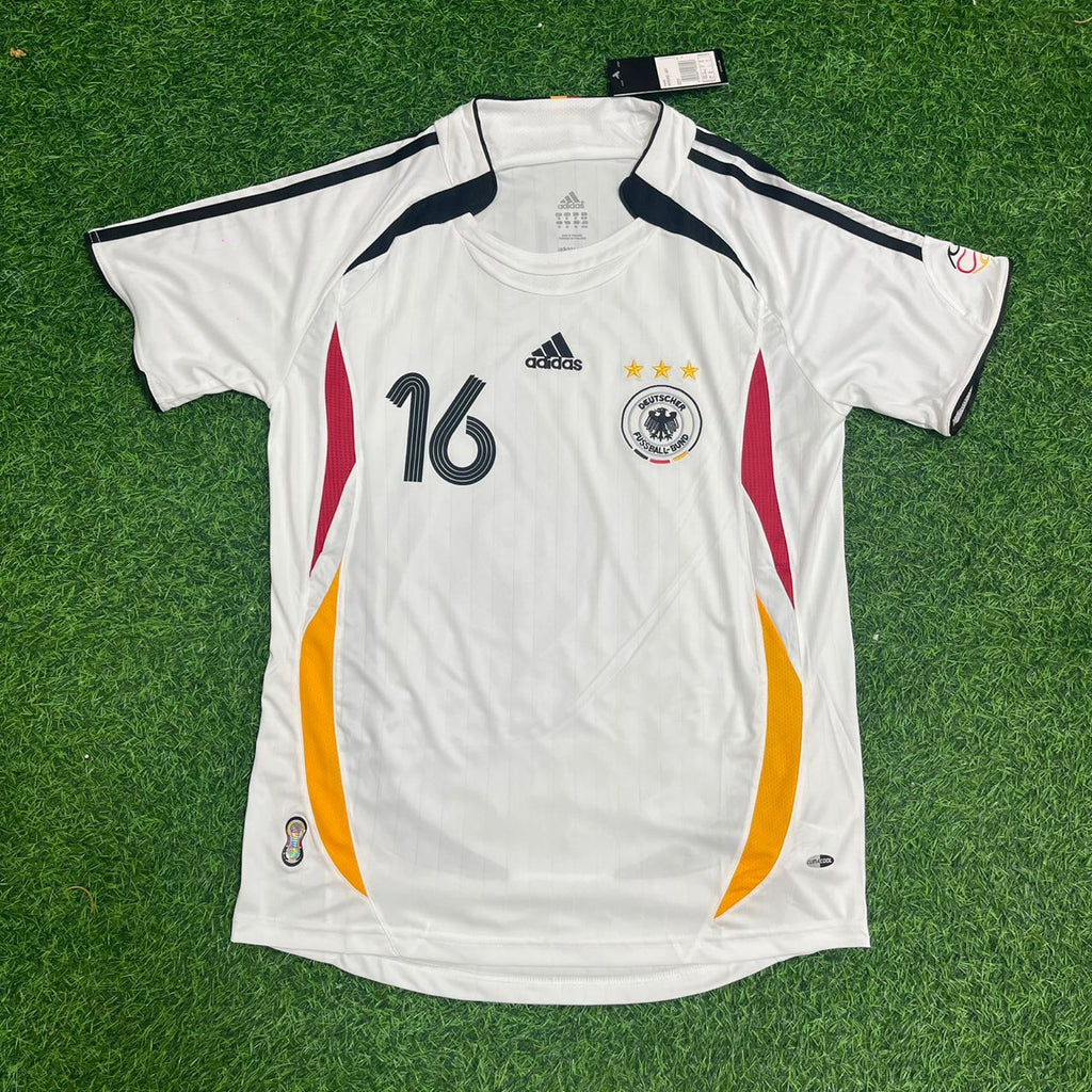 2006 Germany World Cup Philipp Lahm Deutschland White Retro Football Jersey – Front View
