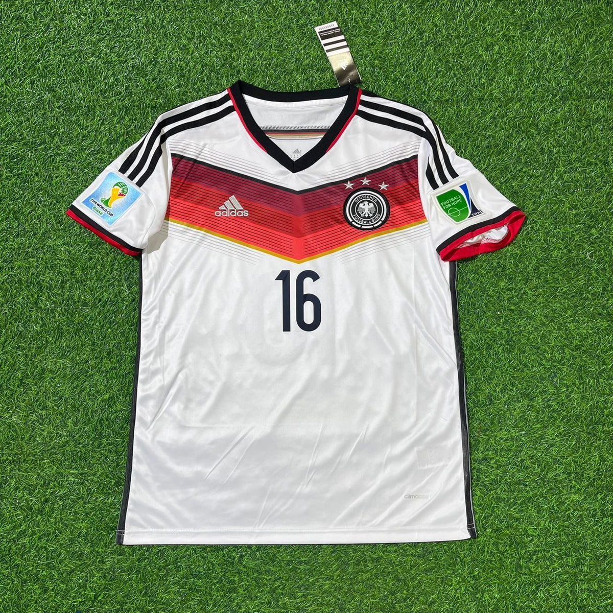 2014 Germany World Cup Philipp Lahm - Deutschland White Retro Football Jersey – Front View