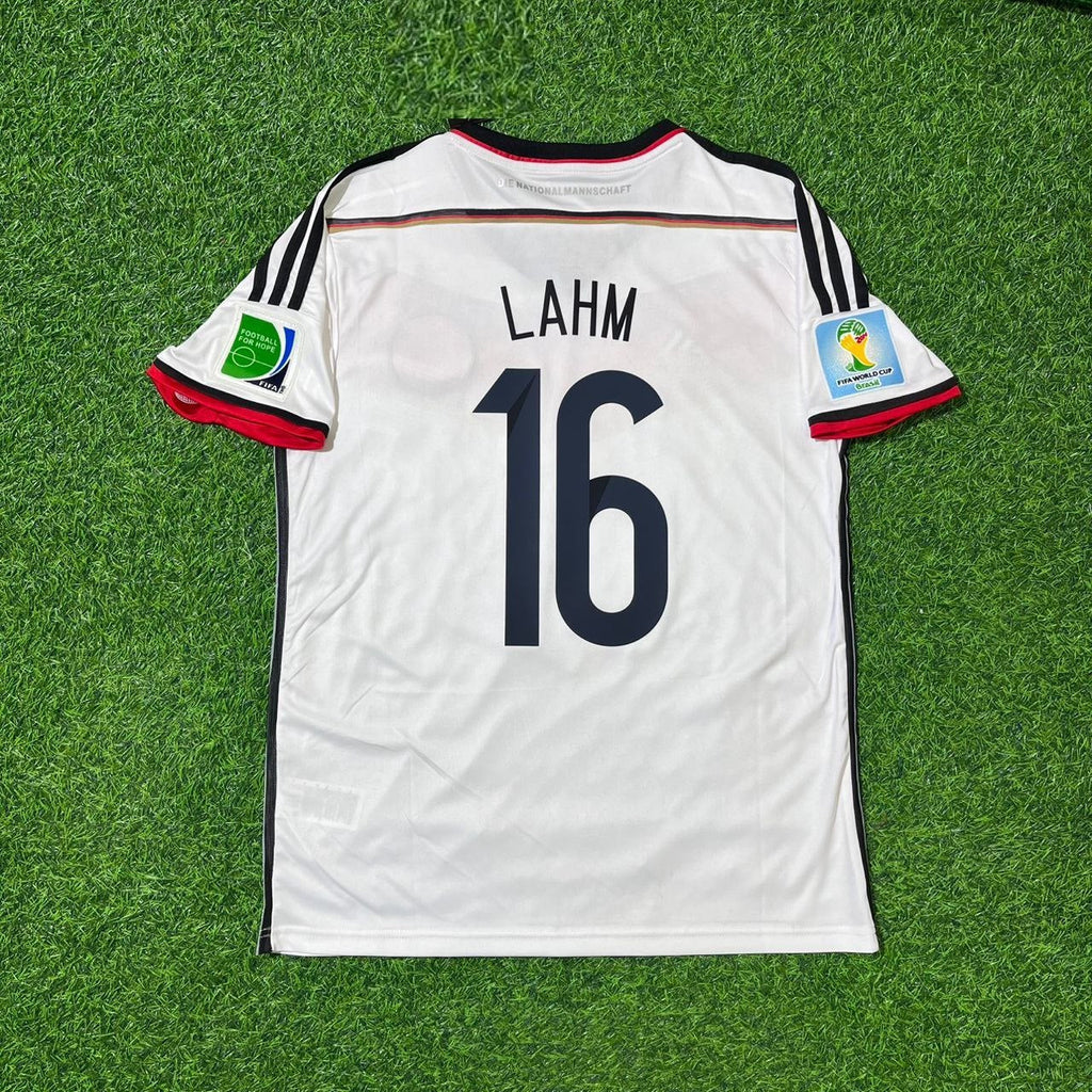 2014 Germany World Cup Philipp Lahm - Deutschland White Retro Football Jersey – Back View