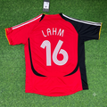 2006 Germany World Cup Philipp Lahm Away Red Black Retro Football Jersey – Back View