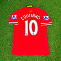Philippe Coutinho Liverpool 2013/2014 Season Red Retro Football Jersey – Back View