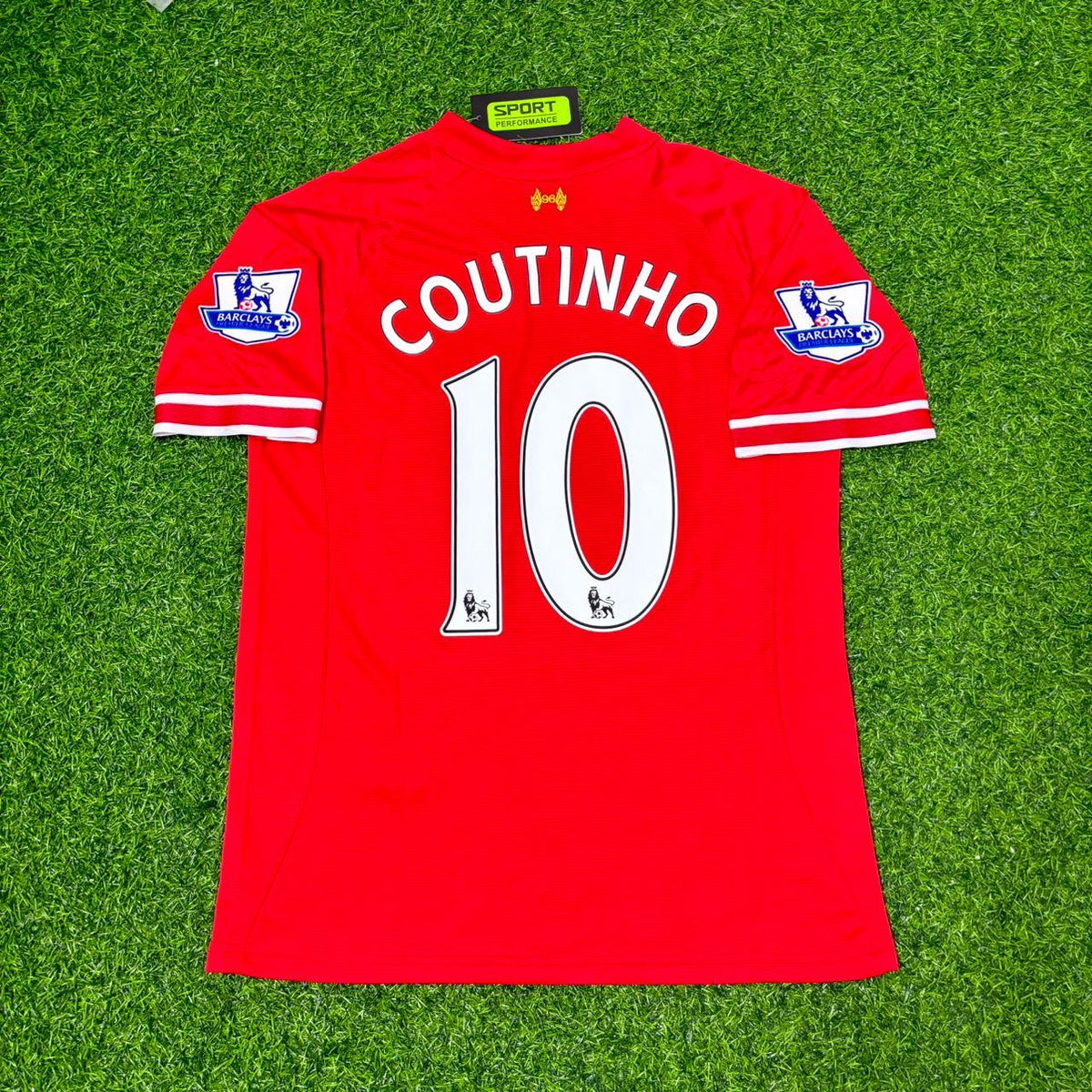 2013/14 Philippe Coutinho Liverpool Season Red Retro Football Jersey – Back View