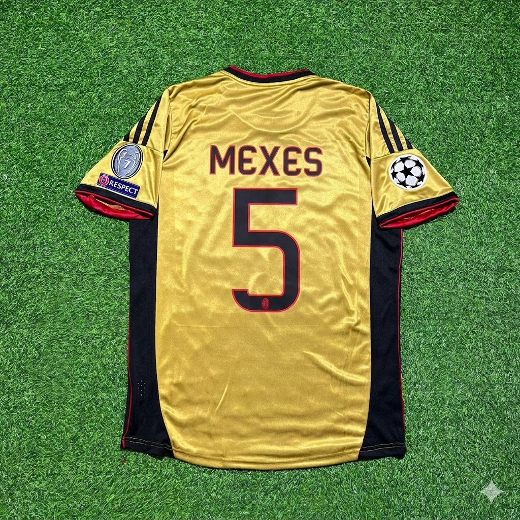 AC Milan 2013 2014 Gold Retro Jersey – Philippe Mexès #5 – Back View