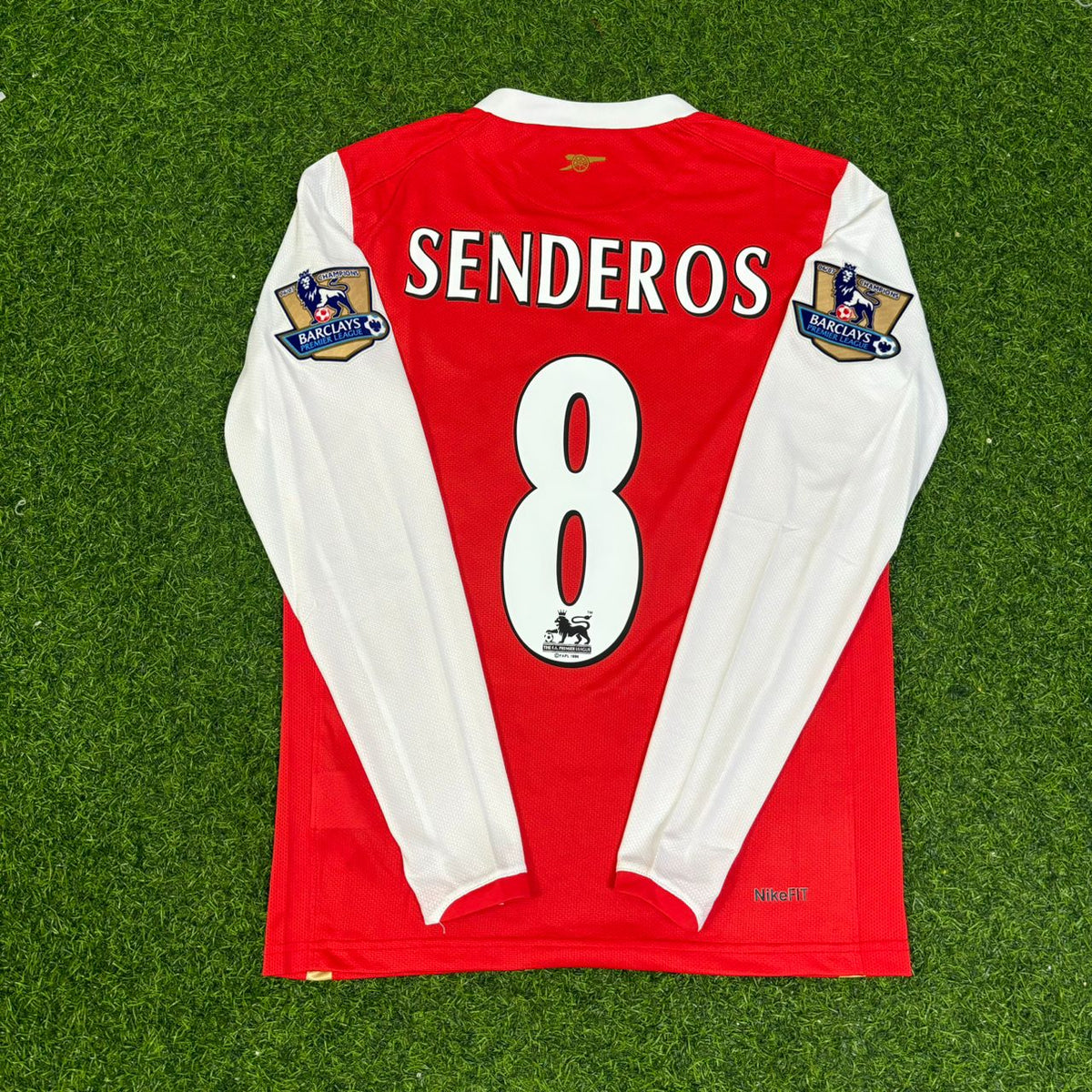 Arsenal 2006 2007 Home Long Sleeve Retro Jersey – Philippe Senderos #8 – Back View