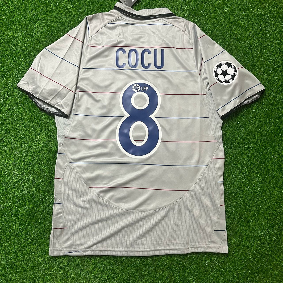 Philipp Cocu 8 - Barcelona 2004/2005 Blue Garnet Retro Jersey – Back View