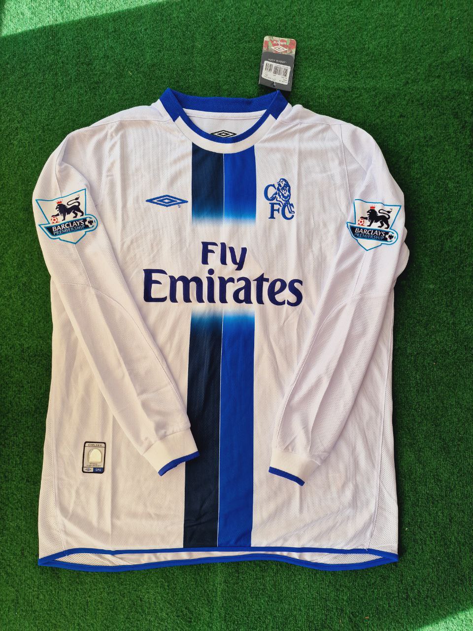 Didier Drogba 15 Chelsea Away 2004 Retro White Long Sleeve Jersey Kit – 4