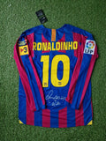 Ronaldinho Gaucho Barcelona 2006 Final Retro Long Sleeve Football Jersey – Back View