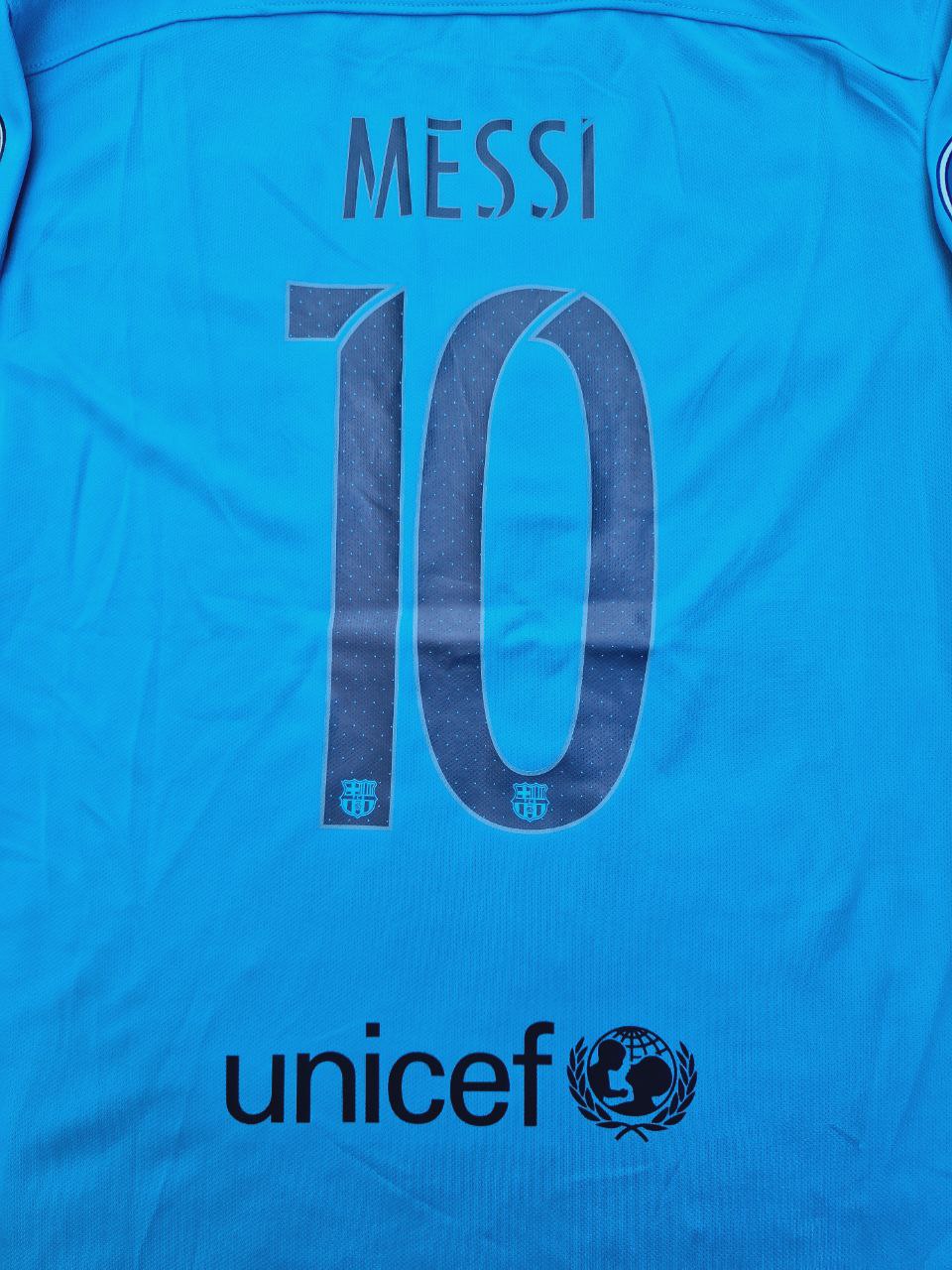 Lionel Messi Barcelona 2015-2016 Champions League Retro Jersey – Detailed View