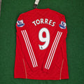 Fernando Torres Liverpool 2010 2012 Season Long Sleeves Red Retro Jersey – Back View
