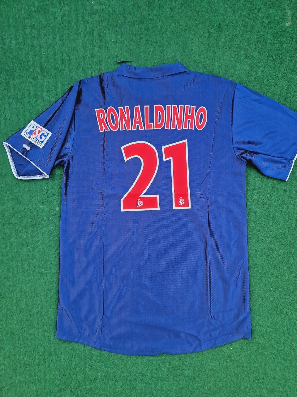Ronaldinho Gaucho number #21 2001 Retro Football Jersey – Back View