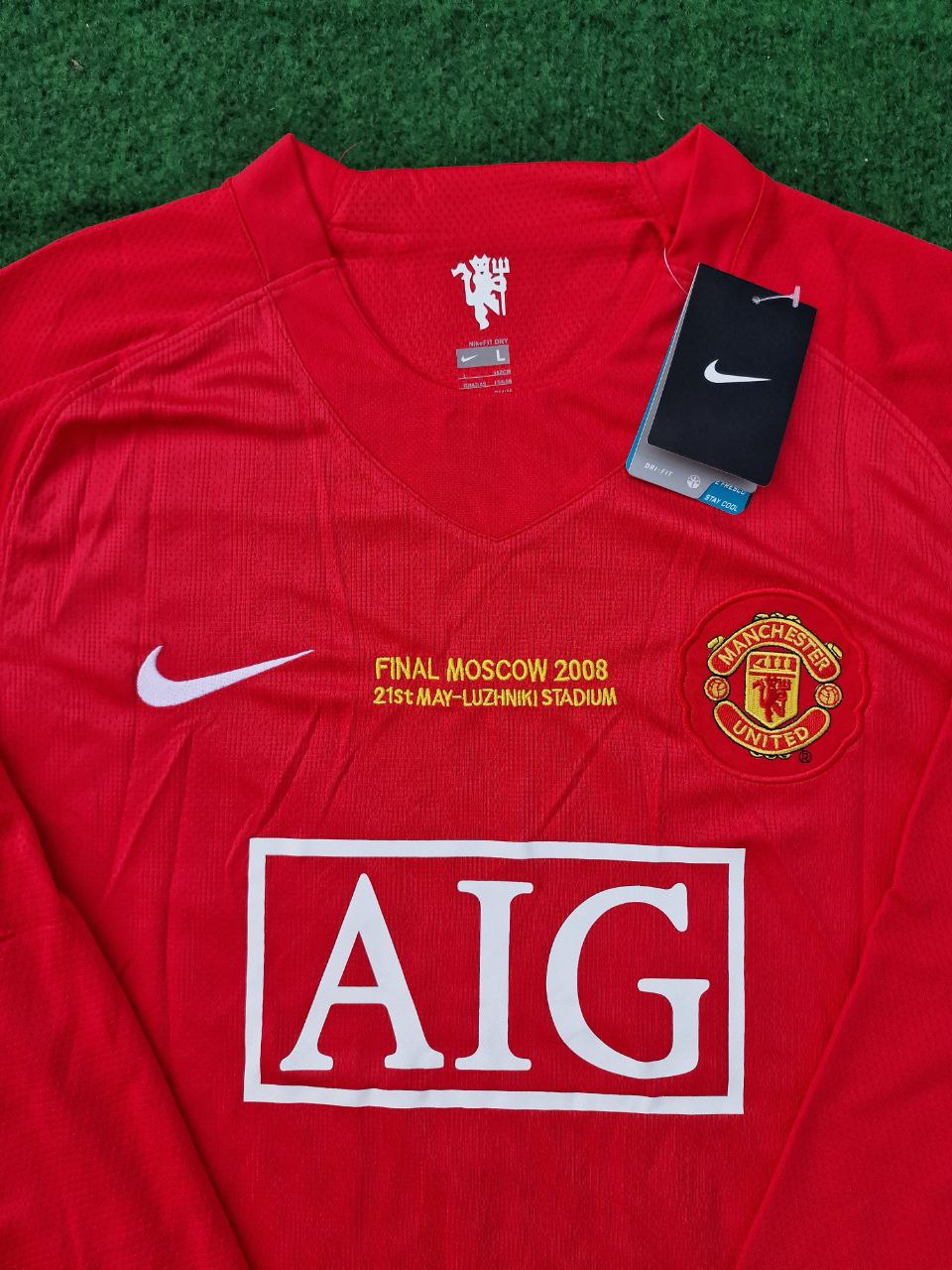 Paul Scholes Manchester United 2008 Champions Leage Final Retro Long Sleeve Jersey – Detailed View