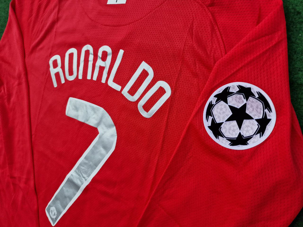 Cristiano Ronaldo Manchester United 2008 Champions Leage Final Moscow Retro Long Sleeve Jersey – 7