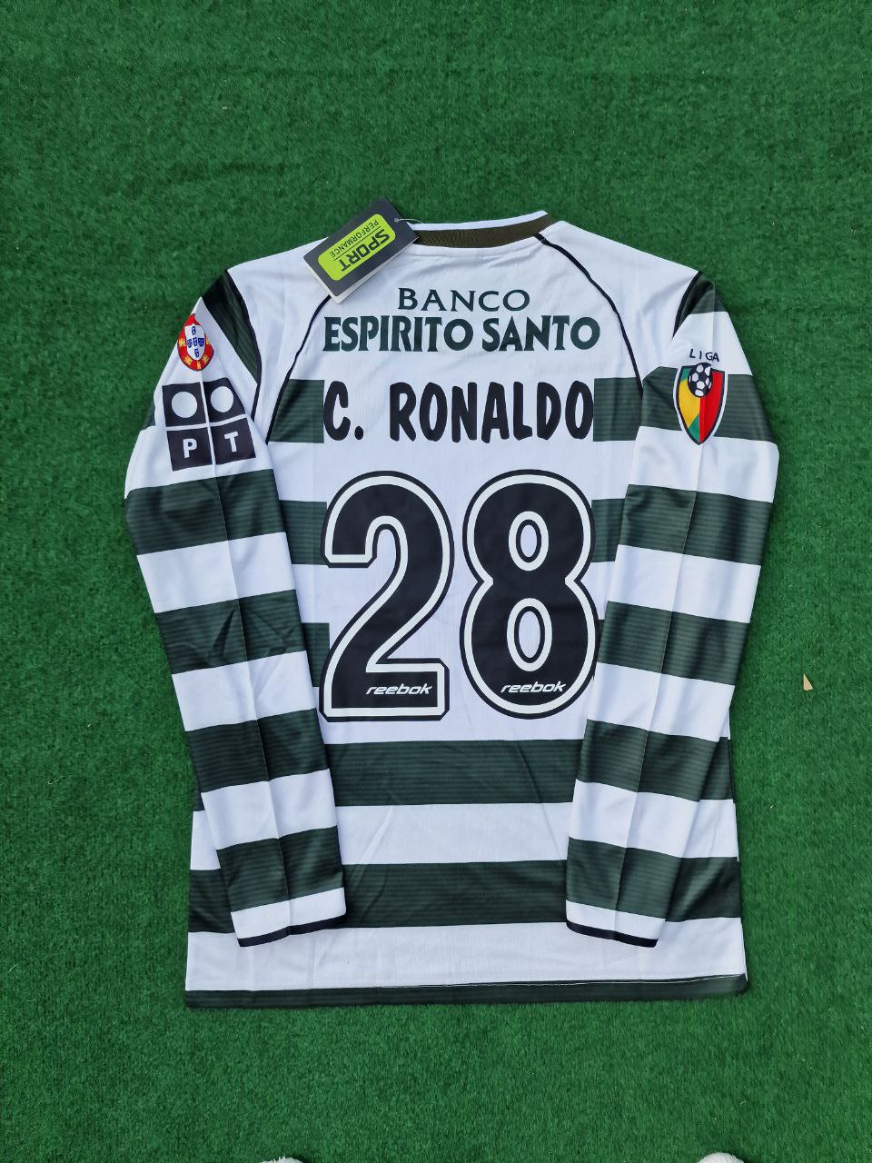 Cristiano Ronaldo Sporting Lisbon First Season Long Sleeve Retro Kids Jersey – 6