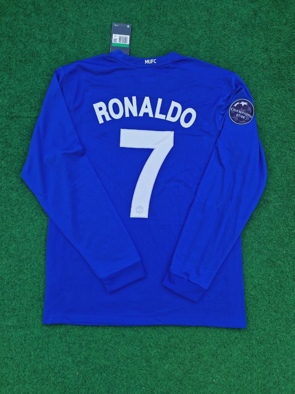 Cristiano Ronaldo Manchester United 2008 Fifa World Cup Champions League Patch Retro Jersey – Back View