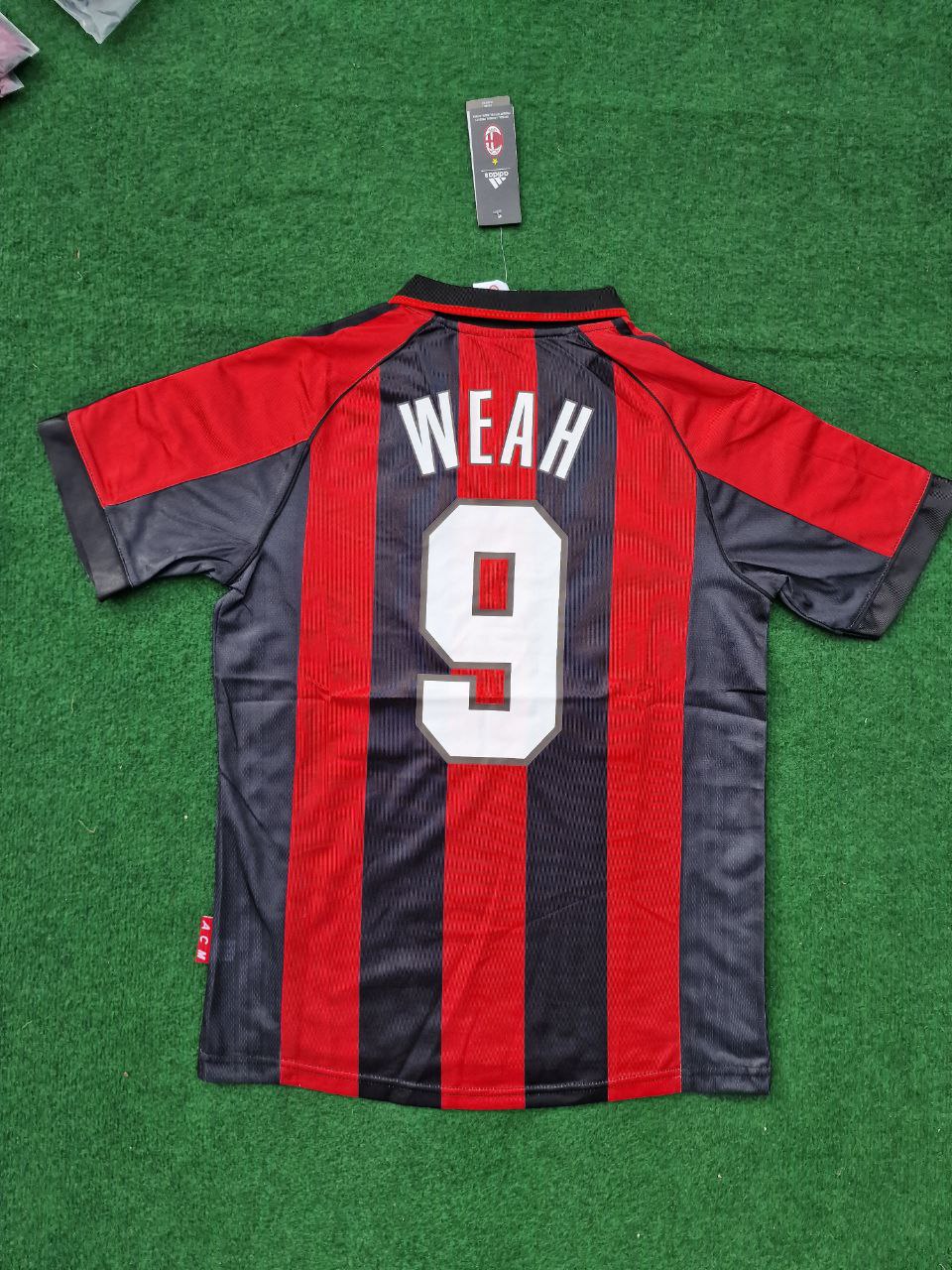 1998/99 George Weah AC Milan Retro Football Jersey – Back View