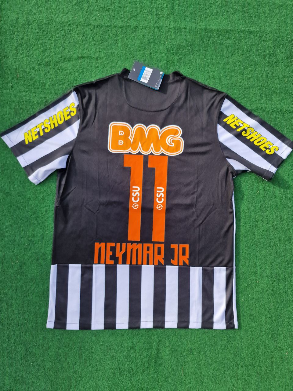 Neymar Jr Santos Fc 2009 2013 Black Retro Football Jersey – Back View
