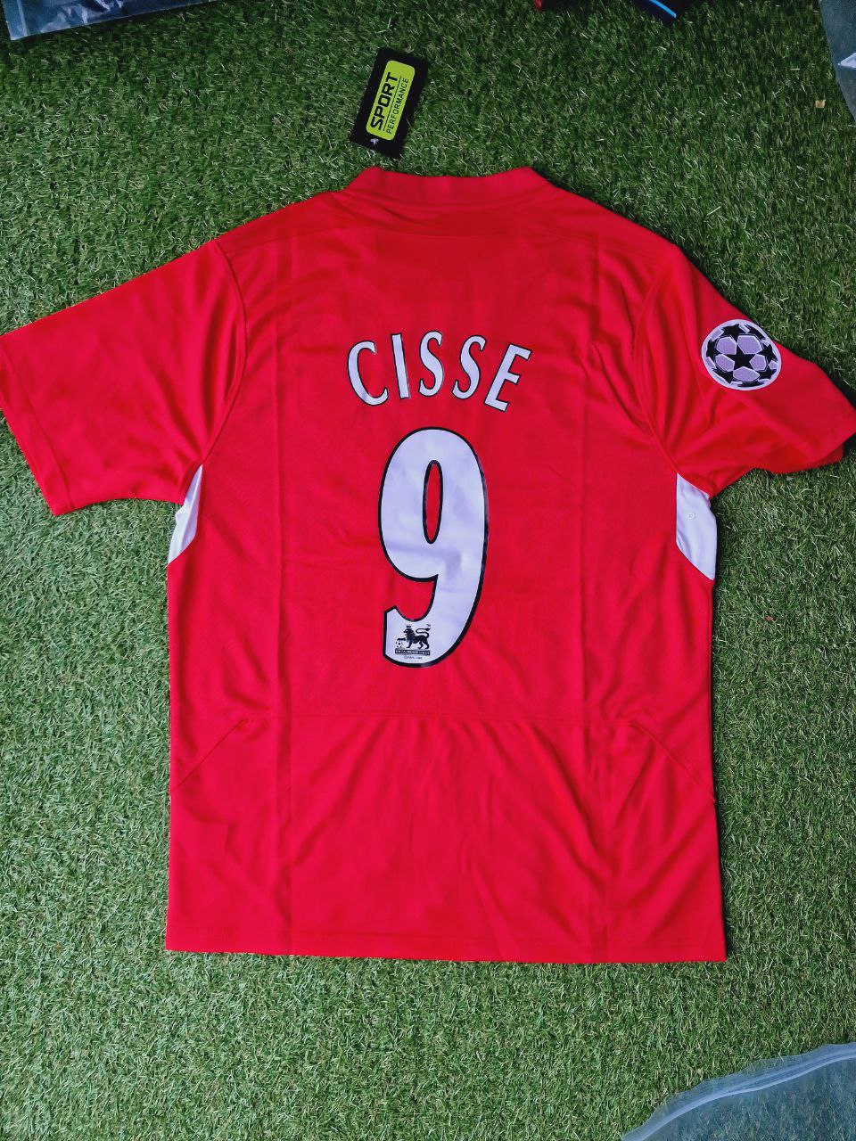 Djibril Cissé 9 – Liverpool 2005 Champions League Final Red Retro Jersey – 9