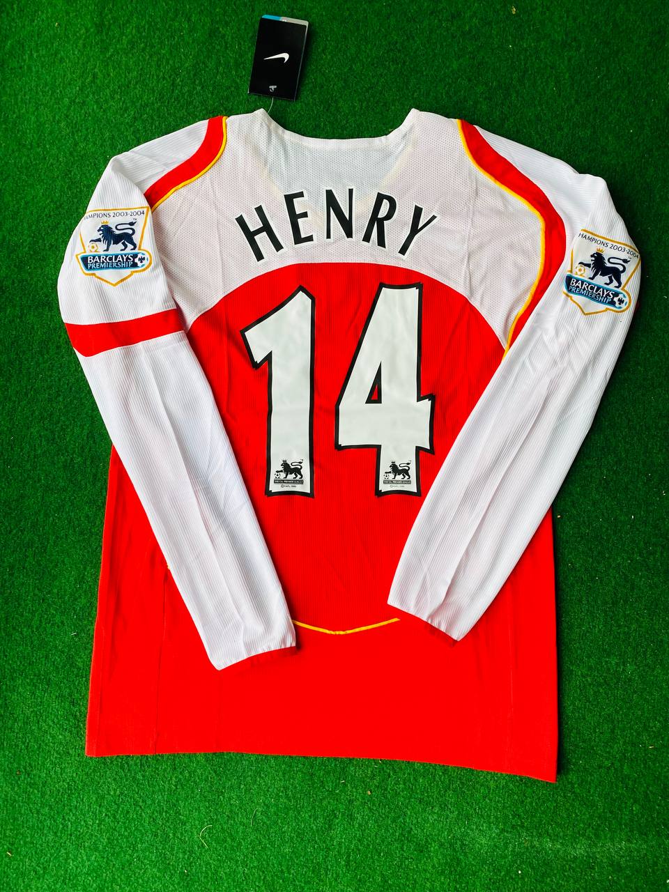 Thierry Henry Arsenal Retro Long Sleeve Football Jersey – Back View