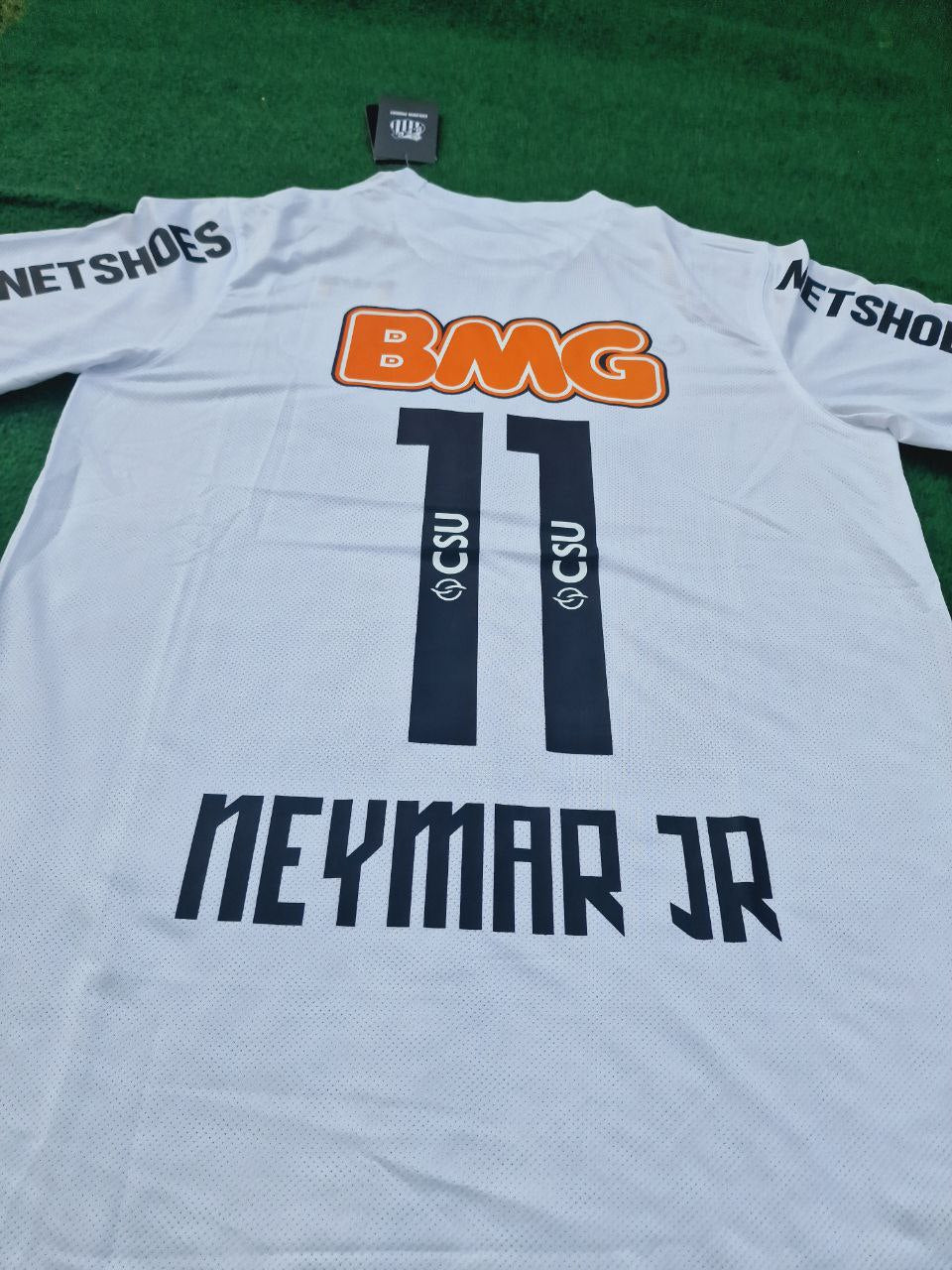Neymar Jr Santos FC White Retro Football Jersey – Detailed View