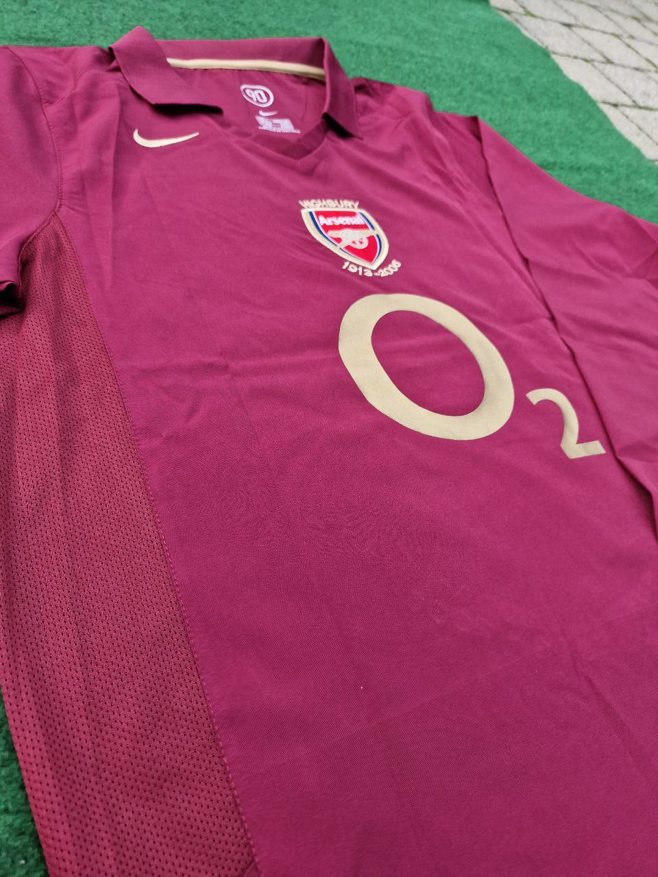 2006 Thierry Henry Arsenal Highbury Burguny Premier League Patch Retro Football Jersey – 9